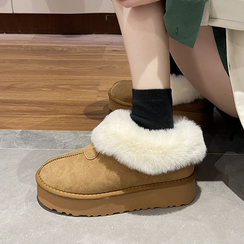 Women's snow boots new winter cashmere thickened warm short tube cotton shoes