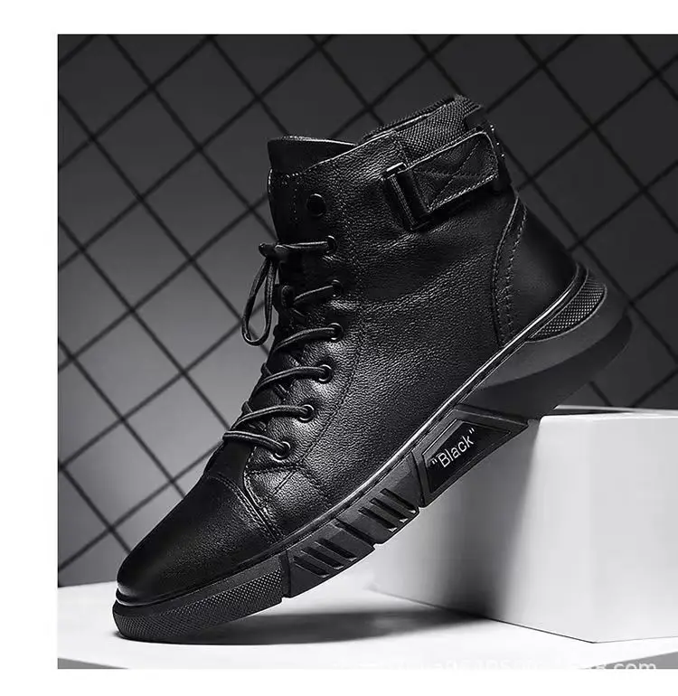 

Men's shoes Fashion Martin boots 2022 popular fashion footwear with British style zipper thermal high top men's casual shoes