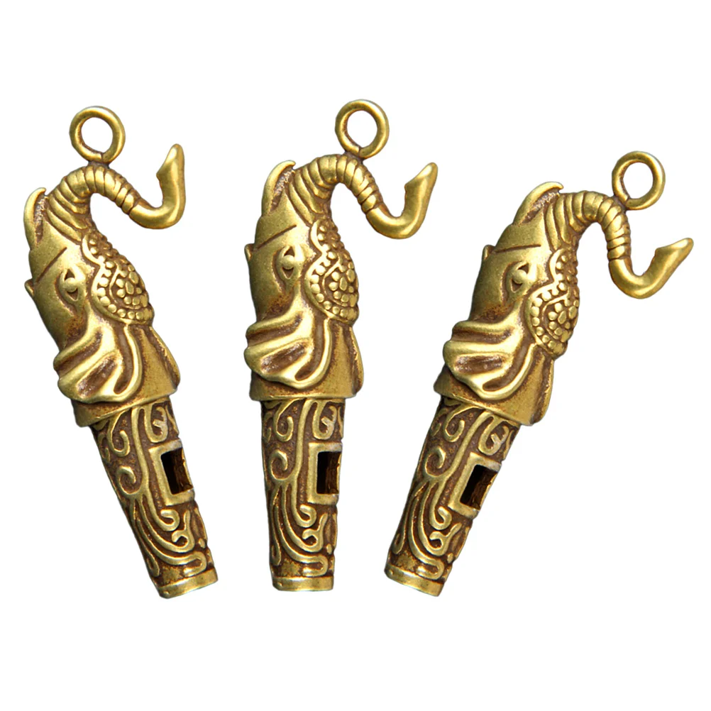 

Whistle Keychain Survival Metal Emergency Outdoor Elephant Portable Safety Copper Decor Aid First Whistles Mini Pendants
