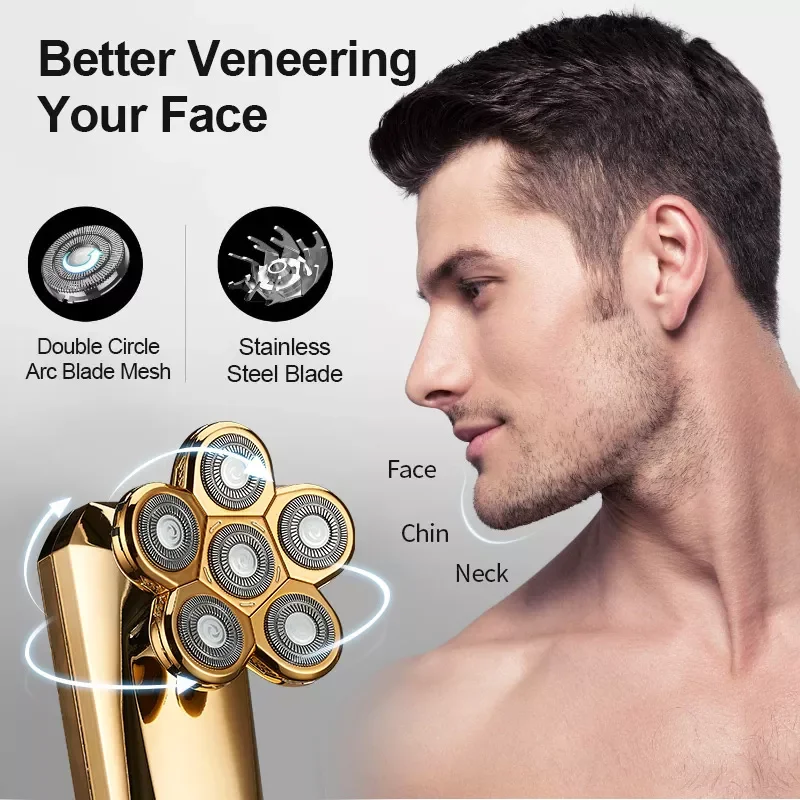 

NEW2023 Shaver For Men Waterproof Rechargeable Shaving Machine Beard Hair Trimmer Bald Head Shaving Machin