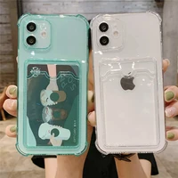 jome card bag holder clear phone case for iphone 13 12 11 pro max xr x xs se 2020 7 8 plus soft tpu shockproof bumper back cover