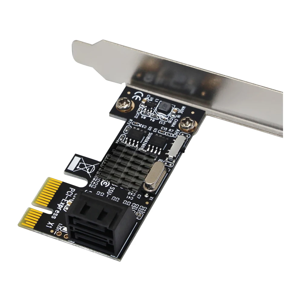 

PCIe Плата расширения SA3001 2 порта SATA III PCIe карта SATA 3,0 к PCI Express 1X адаптер с кронштейном