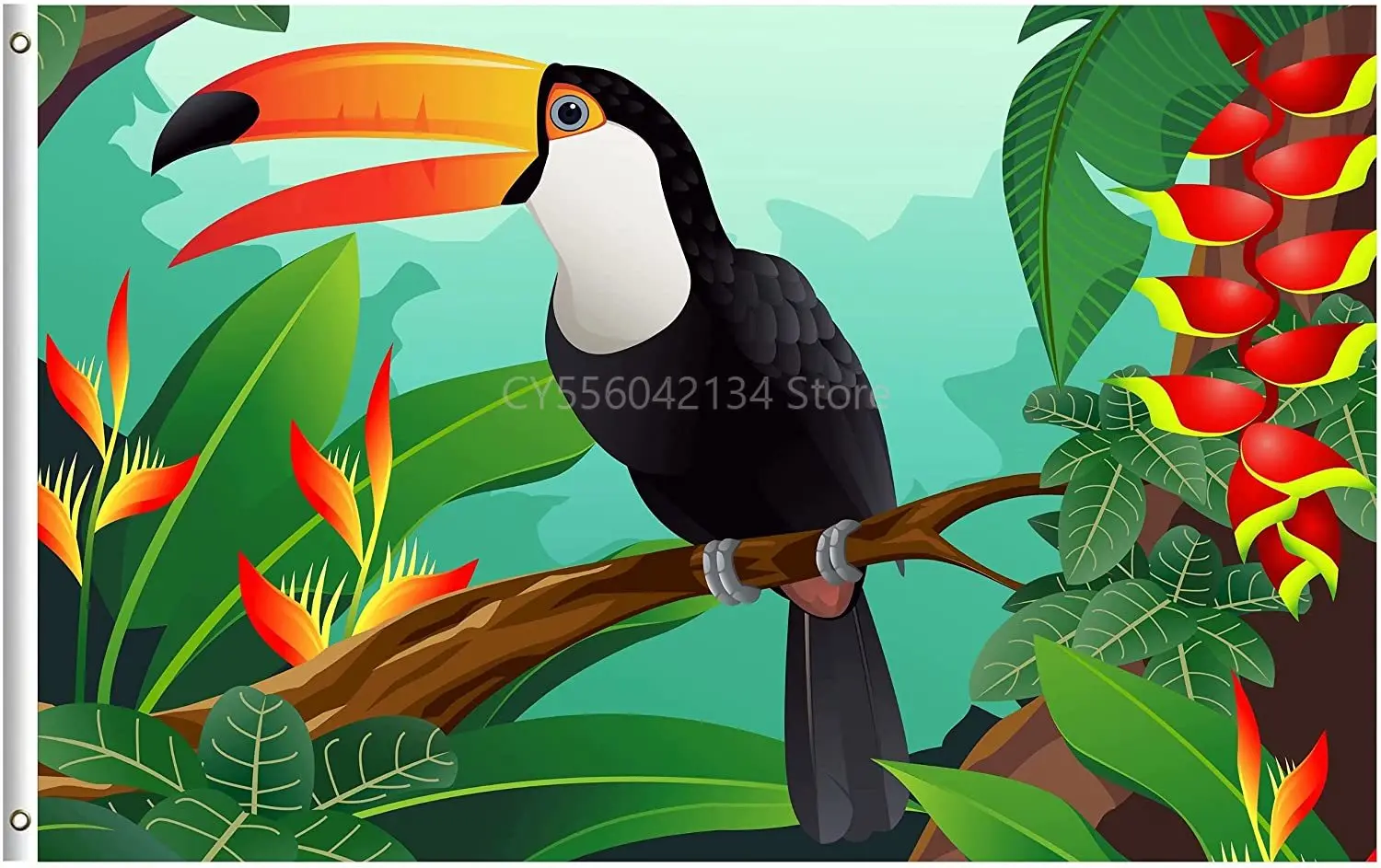 

Toucan Bird Flowers in Spring Summer Forest Jungle Tree Tropical flag Home Decoration Outdoor Decor Polyester Banners and Flags