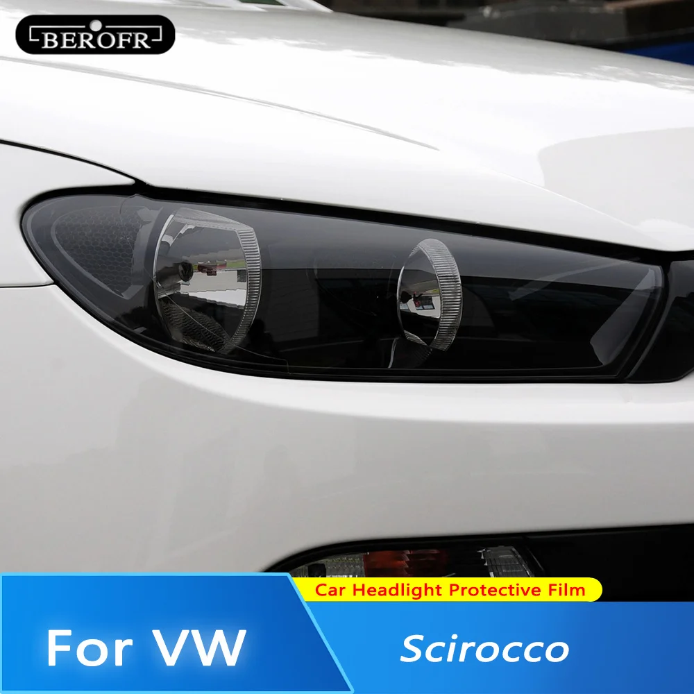 

Автомобильная лампа-пленка для Volkswagen VW Scirocco 2008-2017, автомобильная передняя фара, защитная Тонировочная пленка, дымчато-черная прозрачная лам...