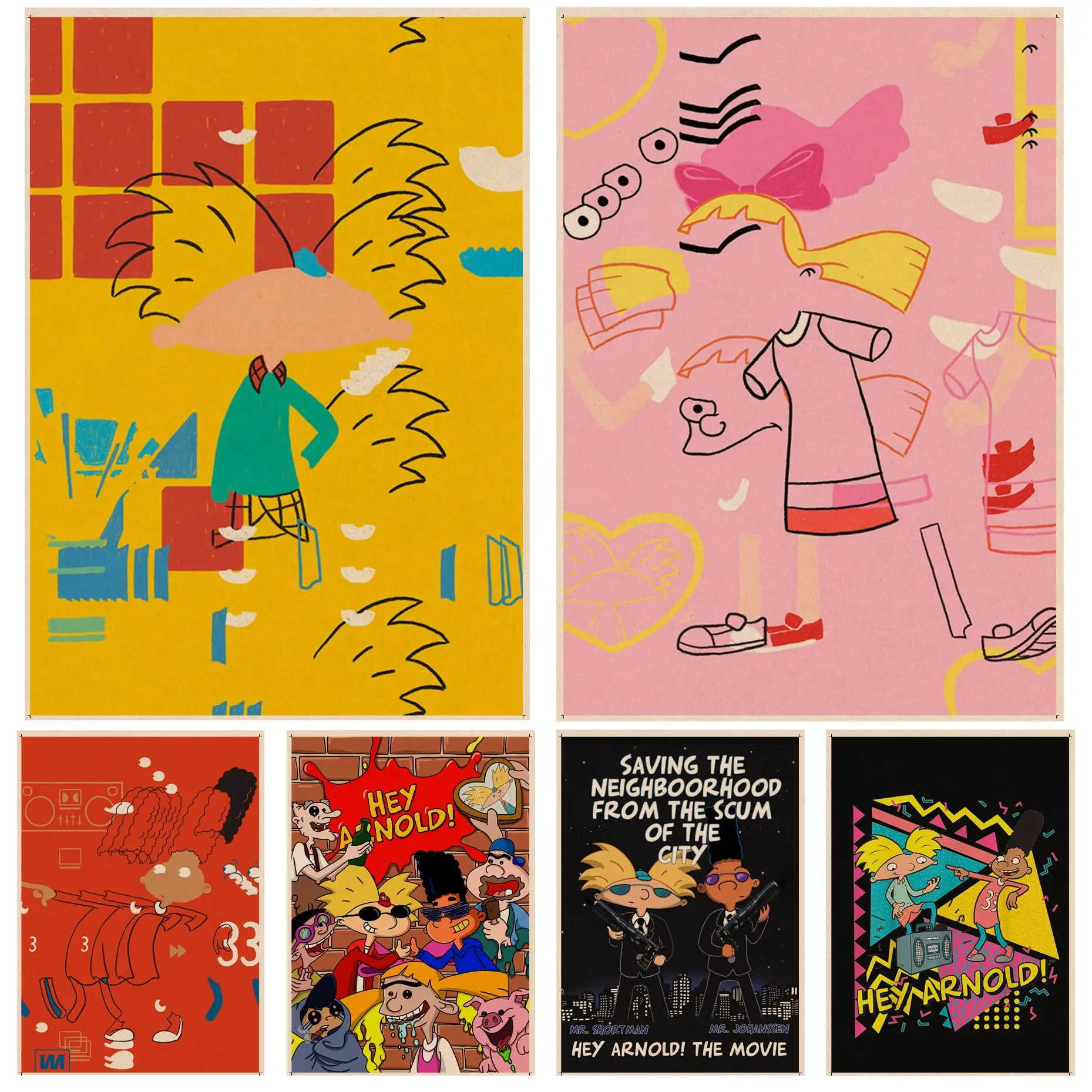 

Hey Arnold Movie Posters Vintage Room Bar Cafe Decor Vintage decorative painting
