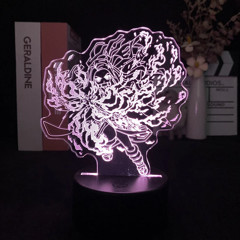 

Led Night Light Alarm Clock Base Light Demon Slayer Kamado Nezuko Japanese Anime Manga Color with Remote Decor Battery Operated