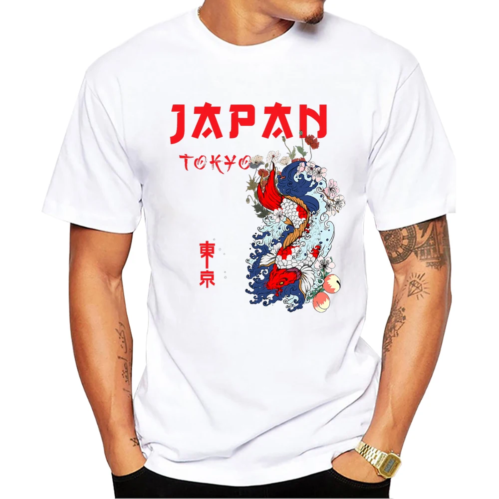 Teehub Sommer japanische Fuji Drachen Männer T-Shirt Yakuza Tokio Koi Fisch gedruckt T-Shirts Kurzarm T-Shirts Harajuku T-Shirt – Detail 5