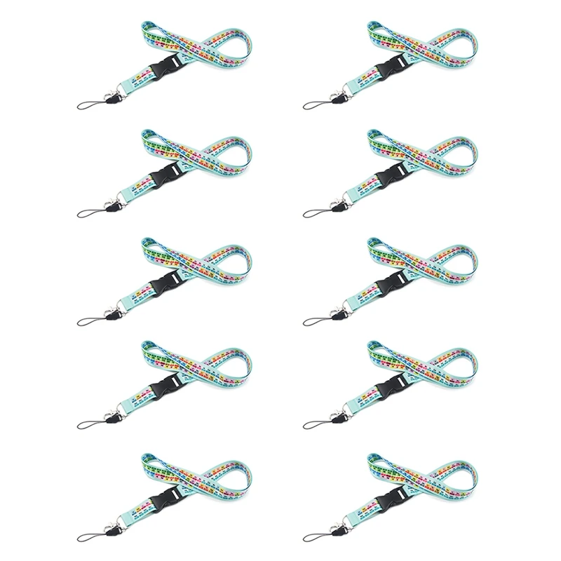 

10Piece Cool Cell Phone Lanyard Phone Key Chains For Key Phone Key Chains Id Badges With Quick Release Buckles For Girls Blue
