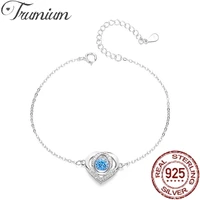trumium real 925 sterling silver love heart o chain bracelet bangle for women fashion romantic charm accessories adjustable