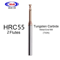 seno 1pcs hrc55 carbide end mill precision micro cnc tool deep groove 1mm long neck milling cutter tool for metalworking