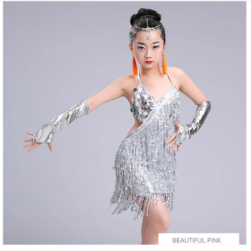 Детское платье для латинских танцев девочек сексуальные латинские платья с