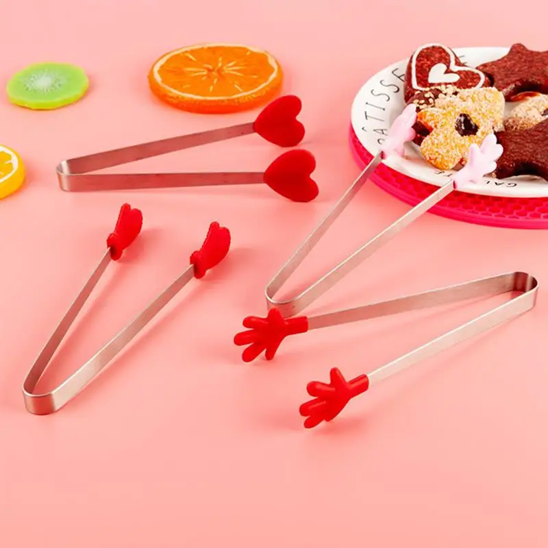 

3Pcs Convenient Stainless Steel Sugar Tongs Kids Kitchen Clips Tongs Gadgets