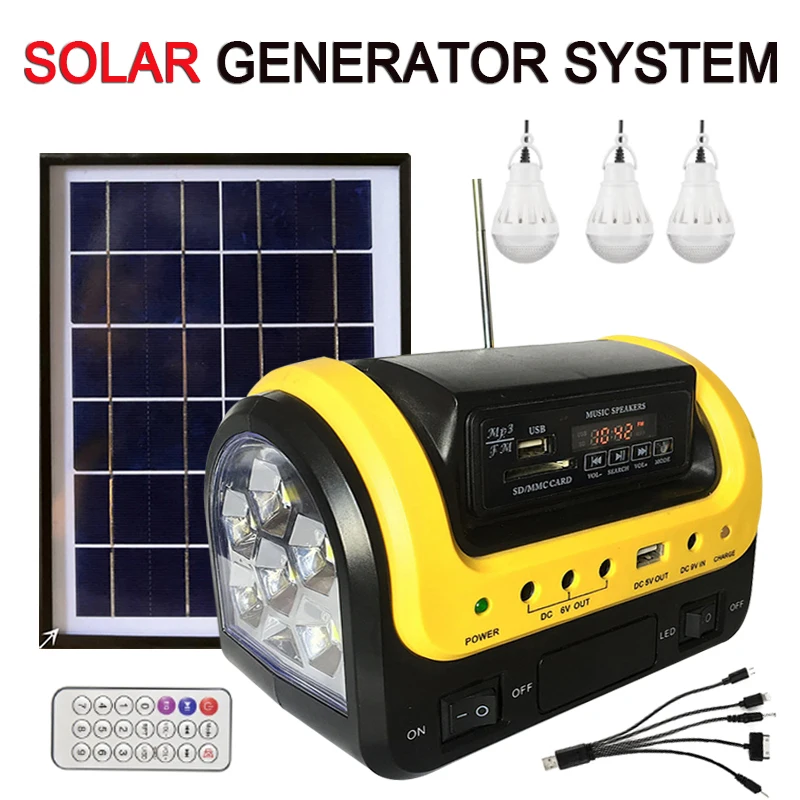 

Solar Energy Systems with Solar Panels Bluetooth Solar Power Station with Led Flashlight Solar Powered For Home Use Camping