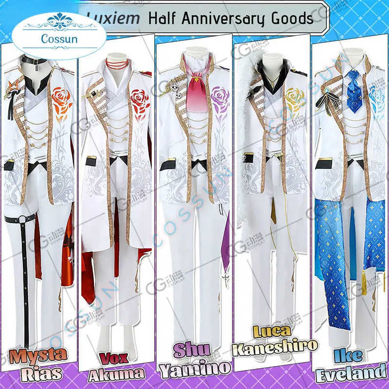 

NIJISANJI Vtuber Luxiem Half Anniversary Mysta /Ike /Shu/ Luca /Vox Cosplay Costume Halloween Game Outfits Women Men