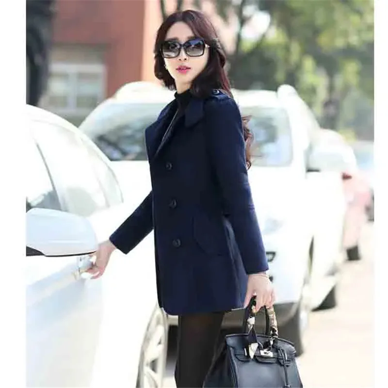 Модное короткое шерстяное пальто женское осенне-зимнее новое корейское