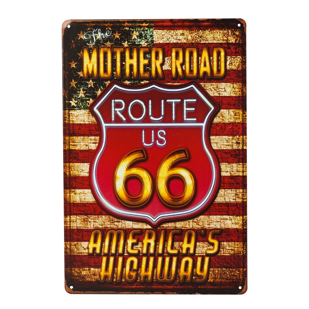 Металлические знаки Route 66 потертые шикарные металлические пластины для стен дома