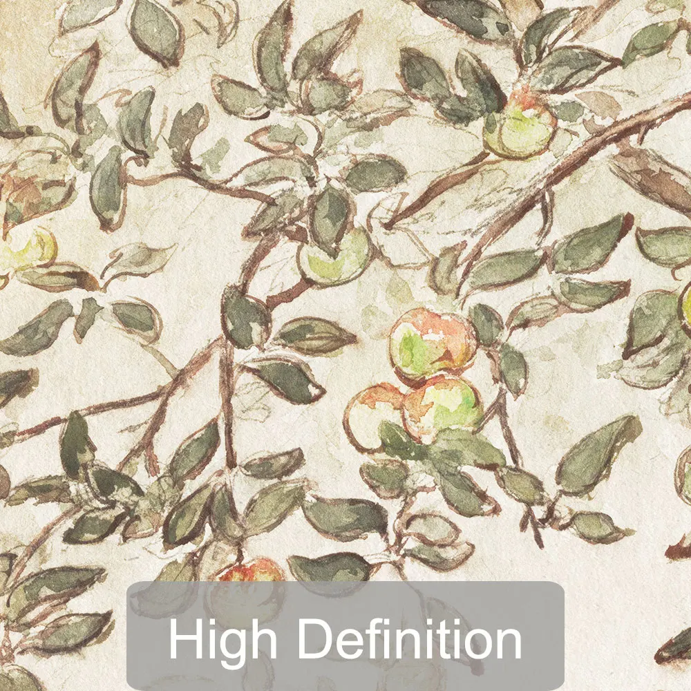 Набор из 3 холщовых постеров без рамки в стиле ретро яблоко деревья винтажная