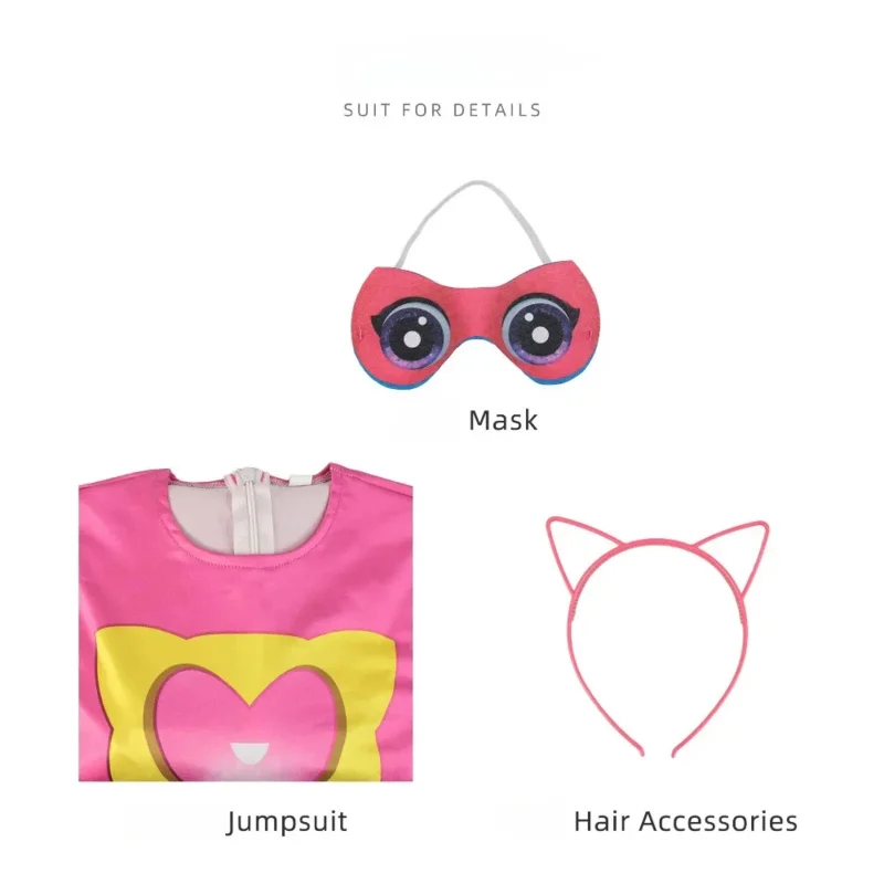 Костюм для косплея Джинни SuperKitties детское розовое боди маска аксессуары волос