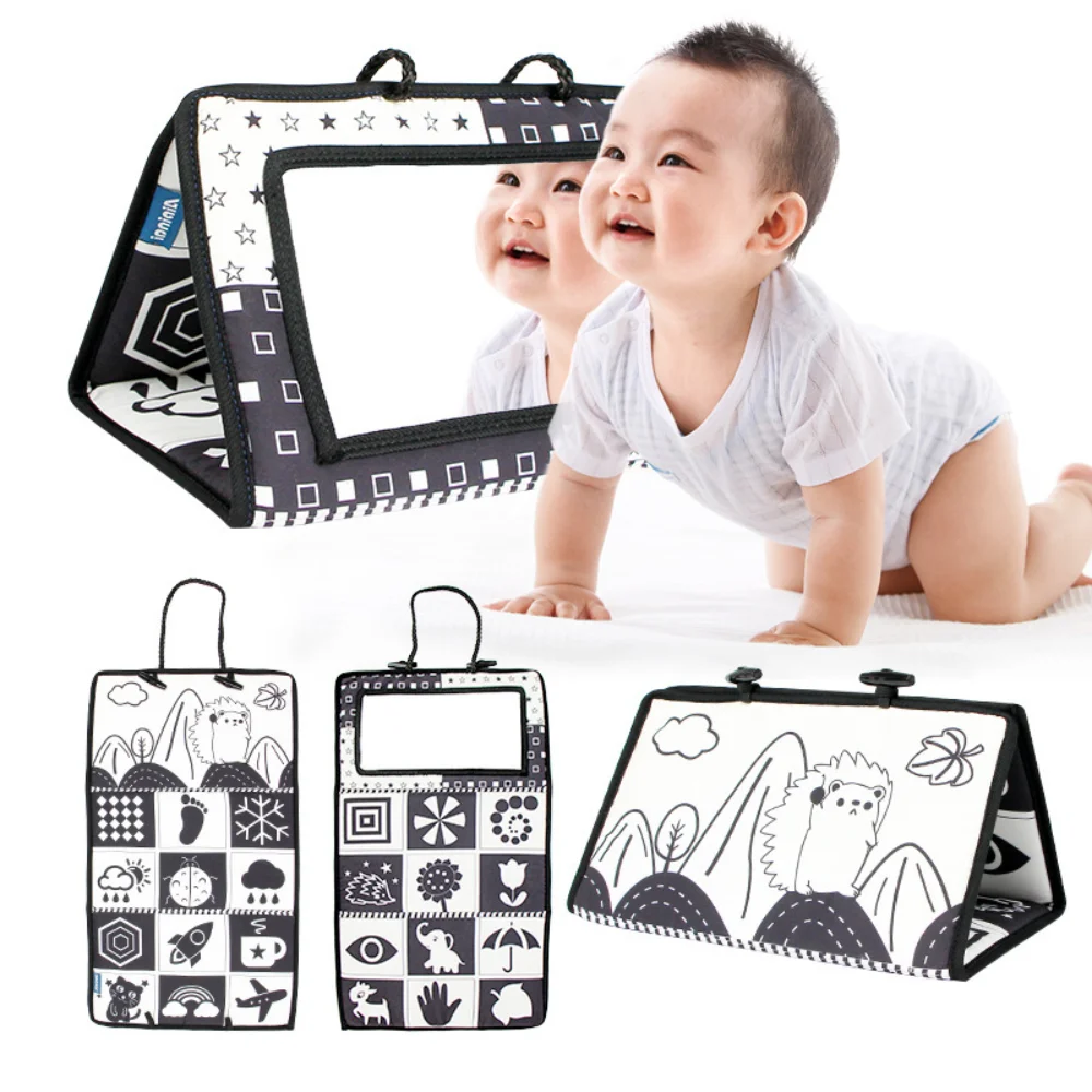 

Black And White Baby Mirror Funny Toys For Babies Montessori Development Crawl Toys High Contrast Baby Toy Activity Mirror