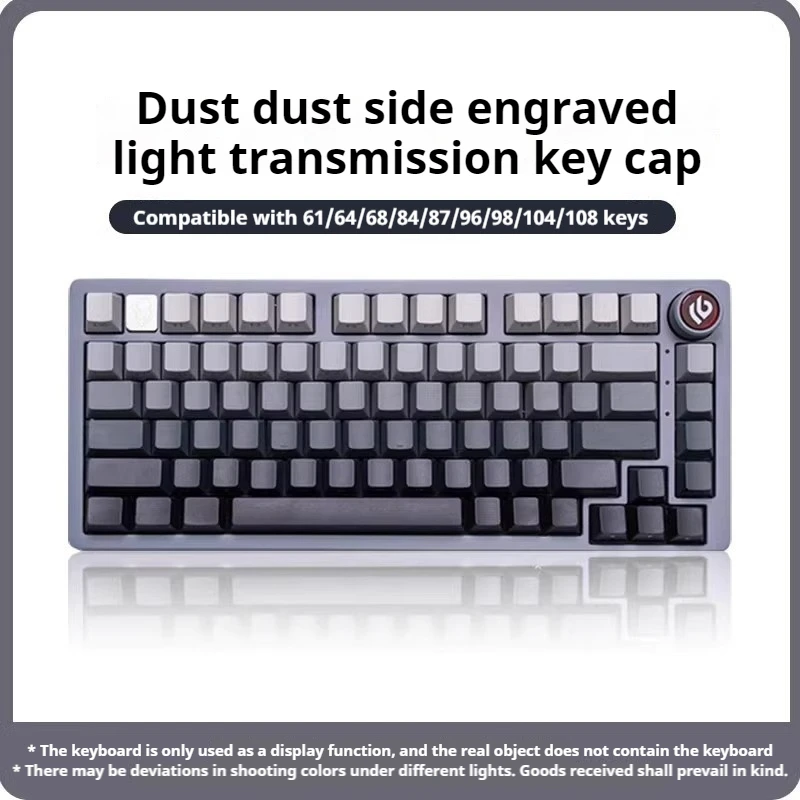 Прозрачная градиентная двухцветная боковая клавиатура с резьбой механическая