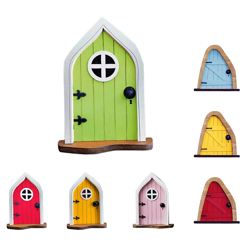 Miniature Fairy Gnome Window Door Figurines Elf Home For Yard Art Garden Sculpture Statues Decor Outdoor