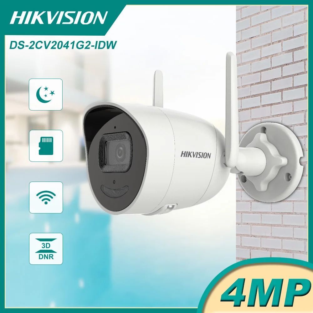 

Hikvision DS-2CV2041G2-IDW 4MP Wireless Bullet IP Camera IR 30m Support SD Card Slot Waterproof IP67 WIFI Network Cam