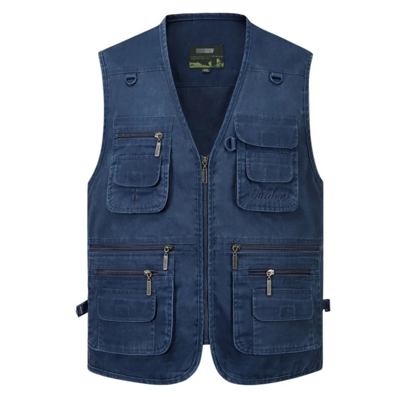 Men's Denim Vest Pocket Cotton Vest Men Vests Men Clothing