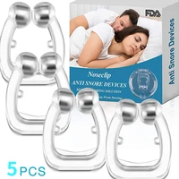100 high quality silicone magnetic anti snore stop snoring nose clip sleep reduce breathing stress guard night device with case