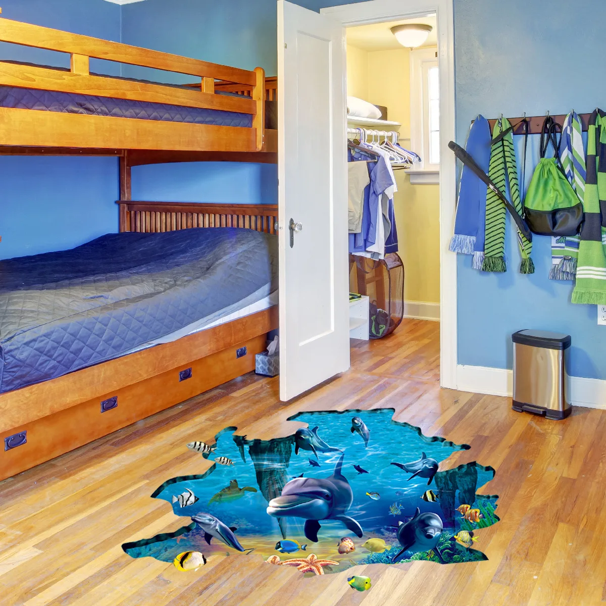 

Seafloor animal ground stickers cartoon wall stickers children's room decoration wall stickers self-adhesive wholesale wall stic