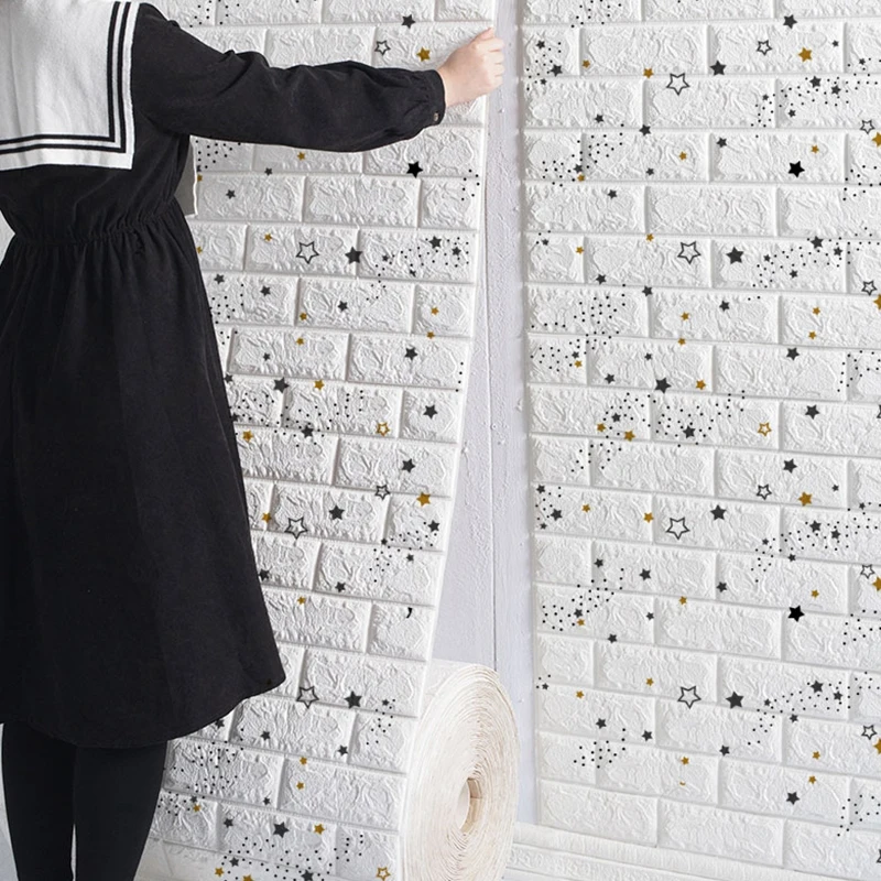 Наклейки самоклеящиеся на стену, в стиле ретро, с имитацией кирпича, 70 см, 77 х 70 см