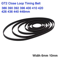 1 pcs gt2 close loop timing belt 44 tooth 58tooth circumference 386mm 448mm width 6mm 10mm teeth pitch 2mm 3d printer reprap
