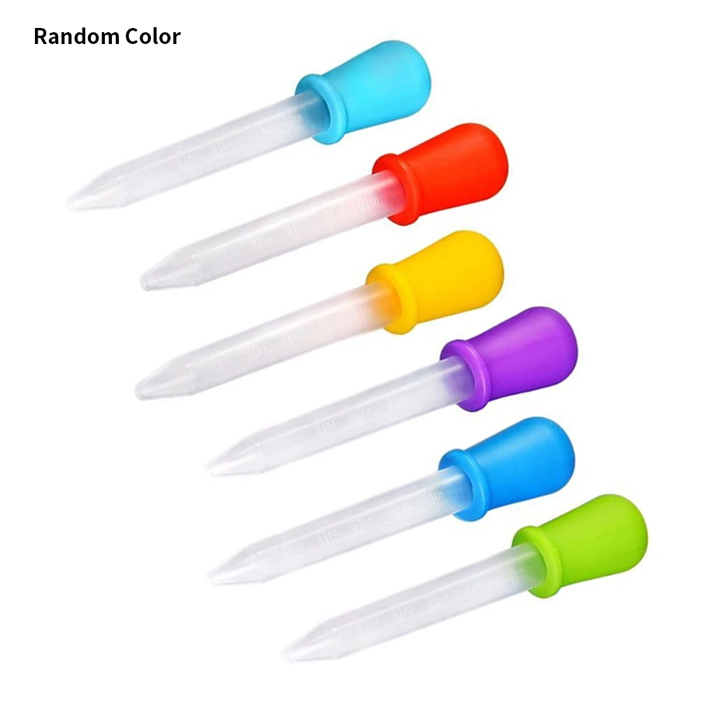 

5ML Baby Dropper Medicine Feeder Child Medicine Device Silicone Pipette Liquid Food Dropper Infant Utensils 6/10 Pcs