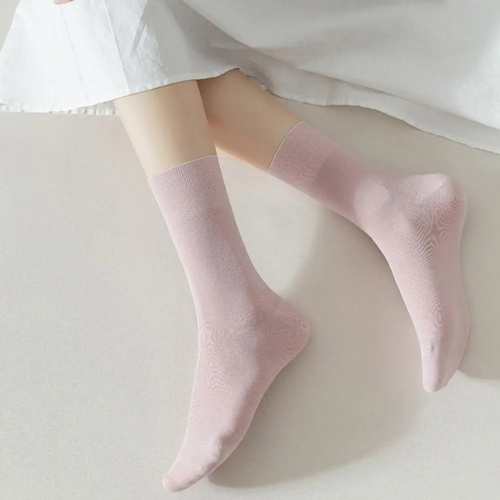 

High Elasticity Anti-deformed Sweet Colors Non-slip Cotton Summer Stockings for Home