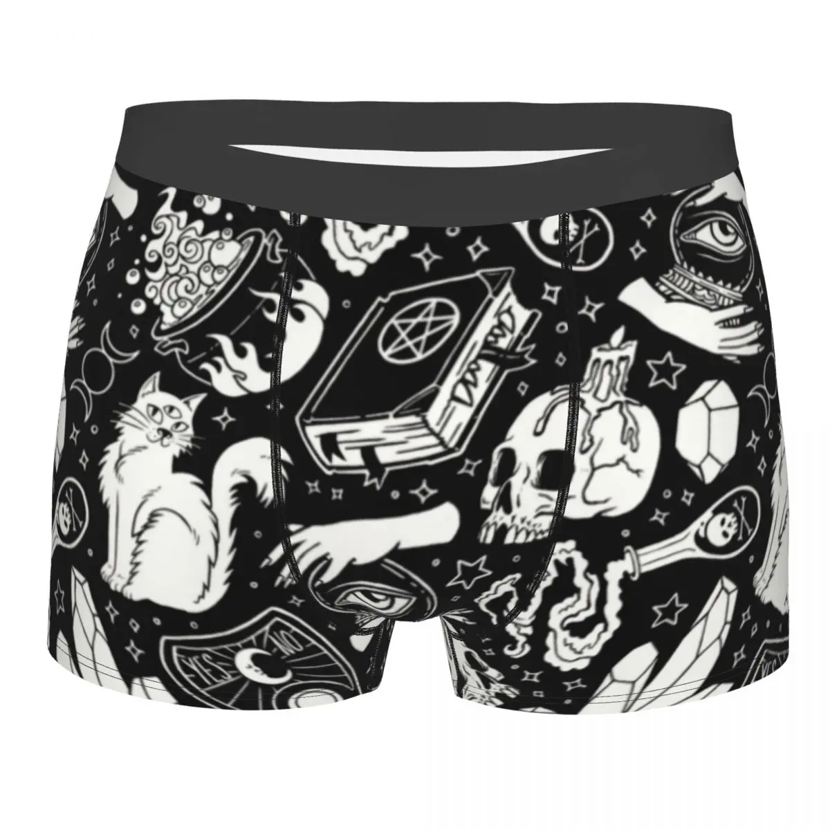 

Witch Pattern Underwear Male Sexy Printed Occult Supernatural Witchy Pagan Crystals Boxer Shorts Panties Briefs Soft Underpants
