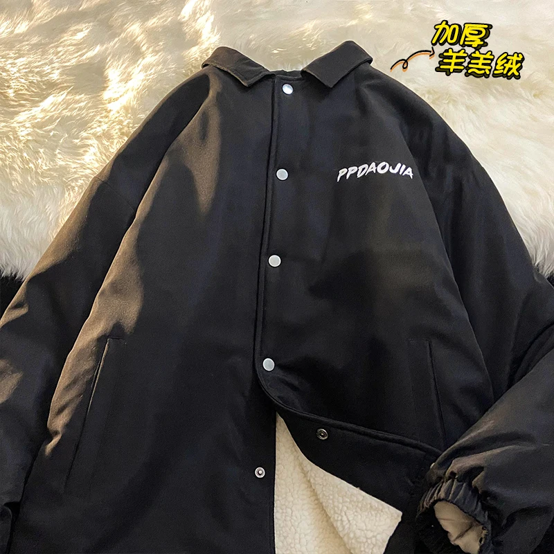 EOENKKY/2022 New Brand Men Parkas Turn Down Collar Fashion Cotton Padded Jackets Casual Male Warm Winter Coats Outerwear