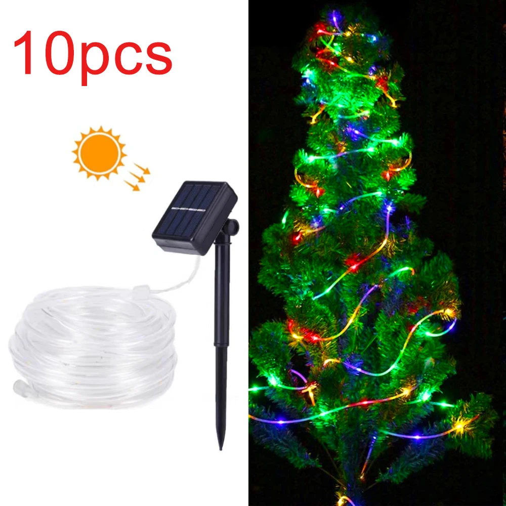 Купи 10PCS IR Dimmable 7M 12M 22M LED Outdoor Solar String Lights Solar Lamp for Fairy Holiday Christmas Party Garland Lighting за 3,734 рублей в магазине AliExpress