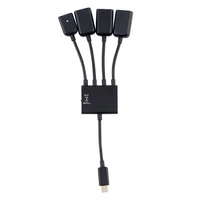 1pc high 4 port micro usb for android tablet computer pc power charging otg hub cable connector spliter