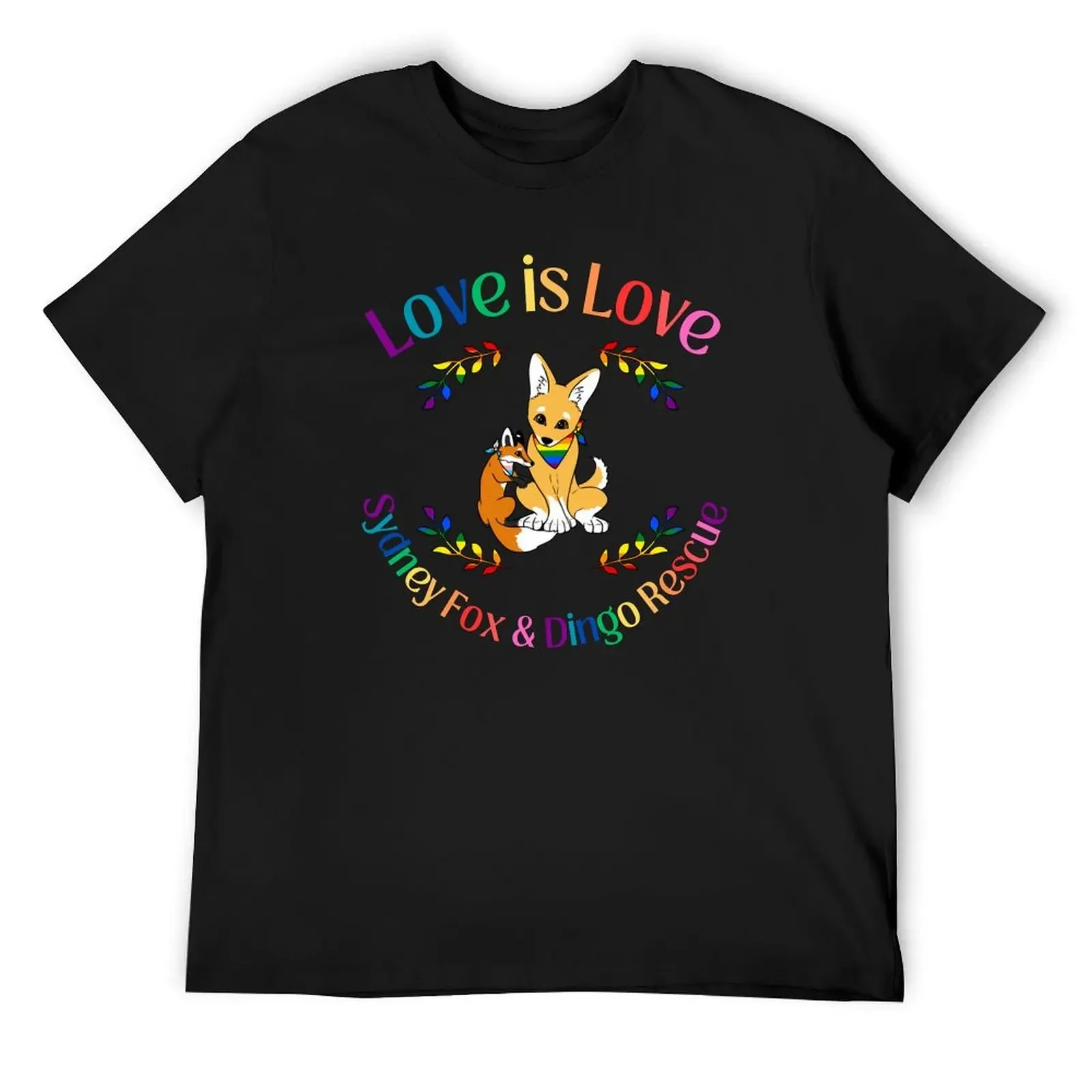 Фото Love is Love Pride Fox and Dingo Rescue Design футболка спортивные фанаты аниме вещи мужские футболки №1