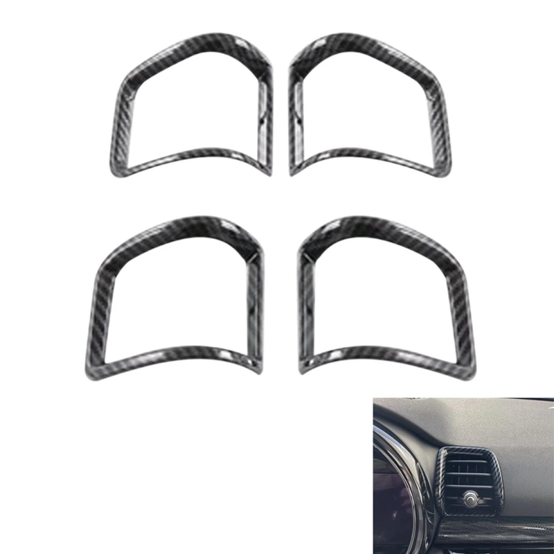 

4Pcs Car Carbon Fiber Dashboard Side Air Vent Housing Outlet Frame Decorative Cover Trim For MINI Cooper Clubman 2022