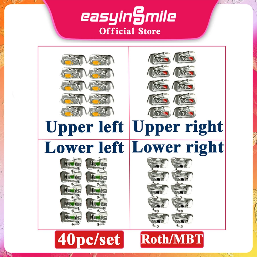 

High Quality Easyinsmile Dental Material for Metal Orhto Molar Tube Mini Braces Roth / MBT 022 1st&2nd Newest Type