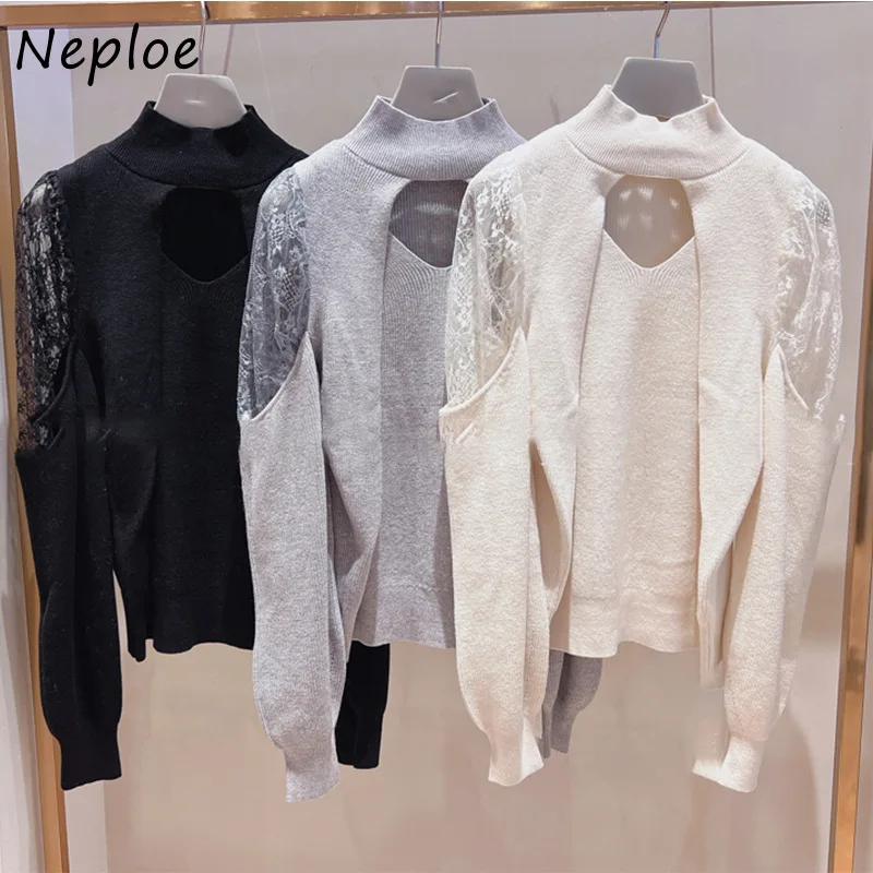 Японские Женские свитера Neploe новинка сезона осень-зима 2022 вязаный пуловер