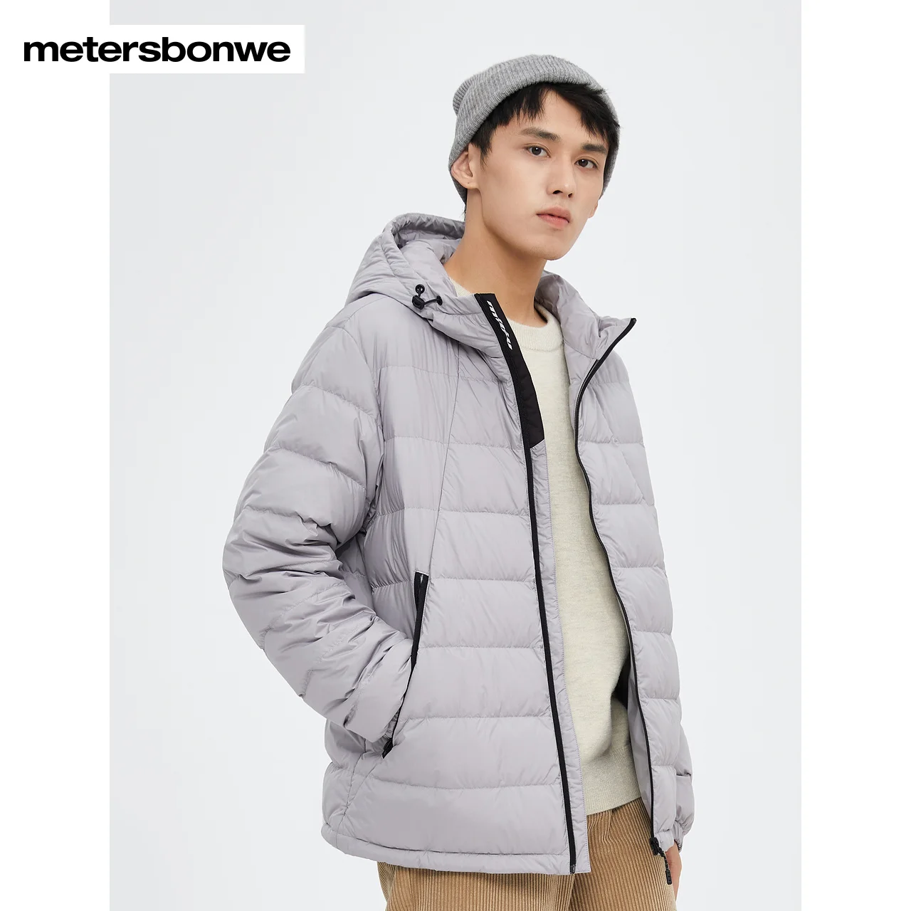 Metersbonwe Women's 22New Winter Men's Light Multi-Coloured Hooded 90%Down Jacket Solid Color Casual Ultra Light Thin Warm Wear