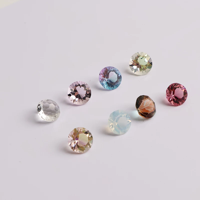 Круглый 6 мм Аврора прозрачный 8 цветов с заостренным дном дизайн ногтей Стразы