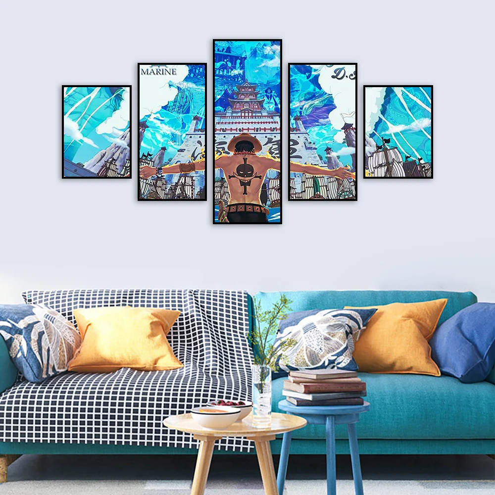 Цельный плакат аниме пять картин комбинированная декоративная роспись Ace