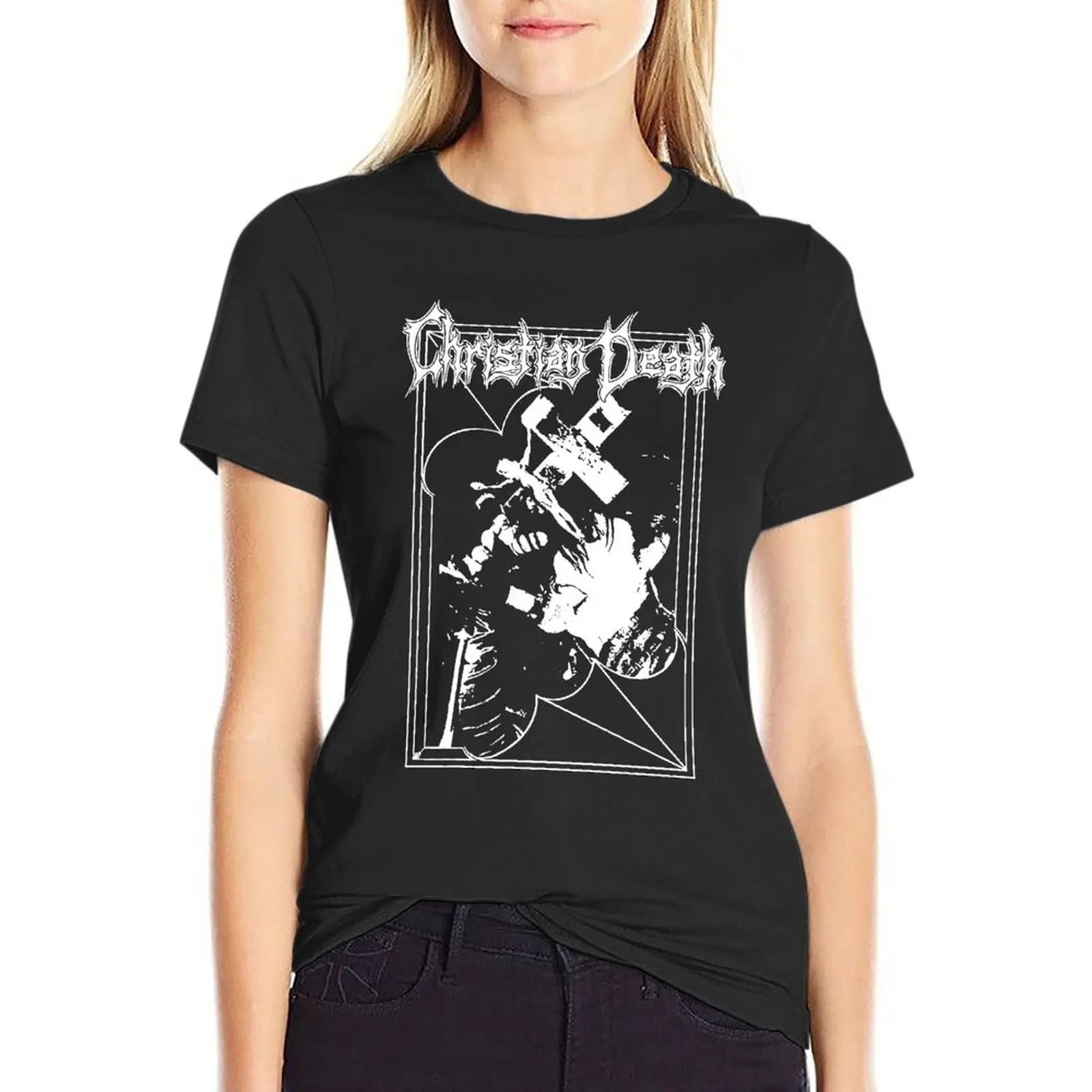 

Christian Death - Only Theater Of Pain Rozz Williams Oversized T-Shirt Custom Womens Clothing 100% Cotton Streetwear Tops Tee