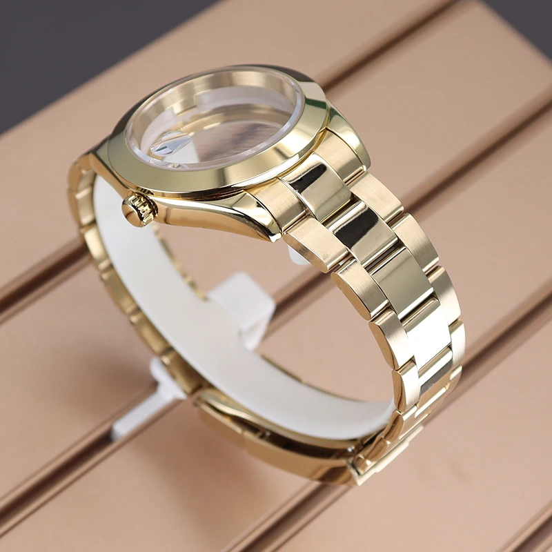 Gold 36mm 40mm Men's Watch Case Watchband Sapphire Crystal Glass For Oyster Air King nh35 nh36 Miyota 8215 Movement 28.5mm Dial enlarge