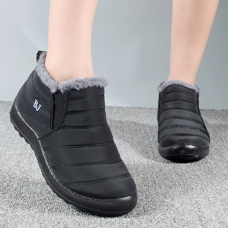 

Boots Women Snow Punk Ladies Shoes Slip On Platform Boots For Women Chunky Ankle Boots Waterproof Fur Botas Mujer Winter Shoes