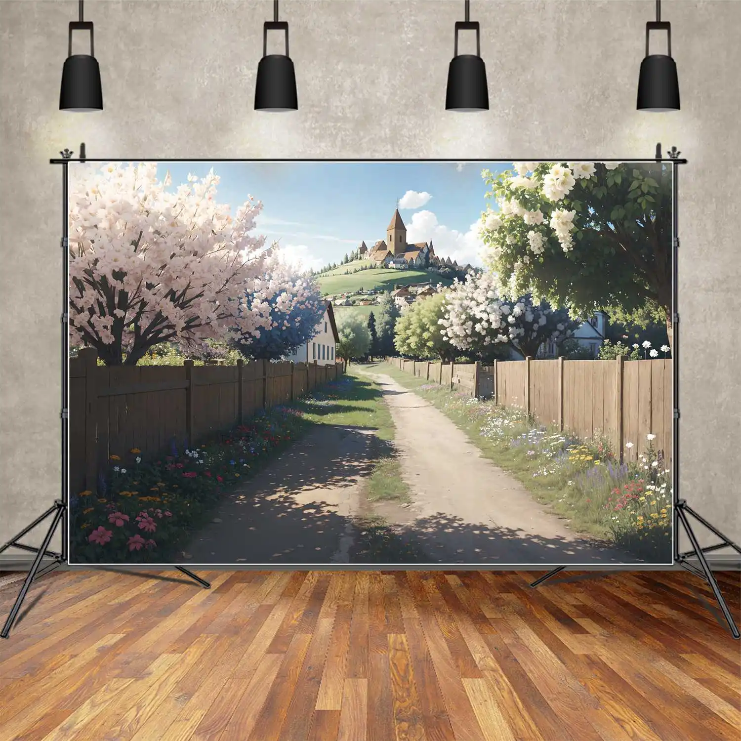 

Home Room Mountains Photography Backdrops Decor Spring Rural Village Custom Children'S Photobooth Photo Backgrounds Studio Props