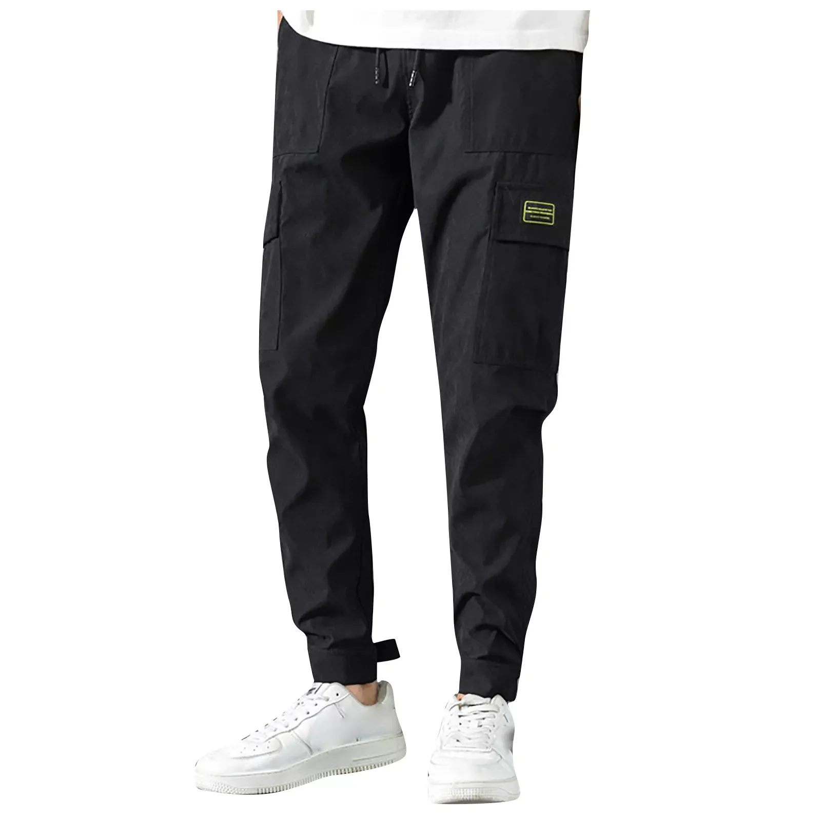

NEW IN Men Cargo Pants Solid Color Overalls Drawstring Mouth Hiking Work Pants Outdoor Clothing Ropa Hombre Sweatpants#G30