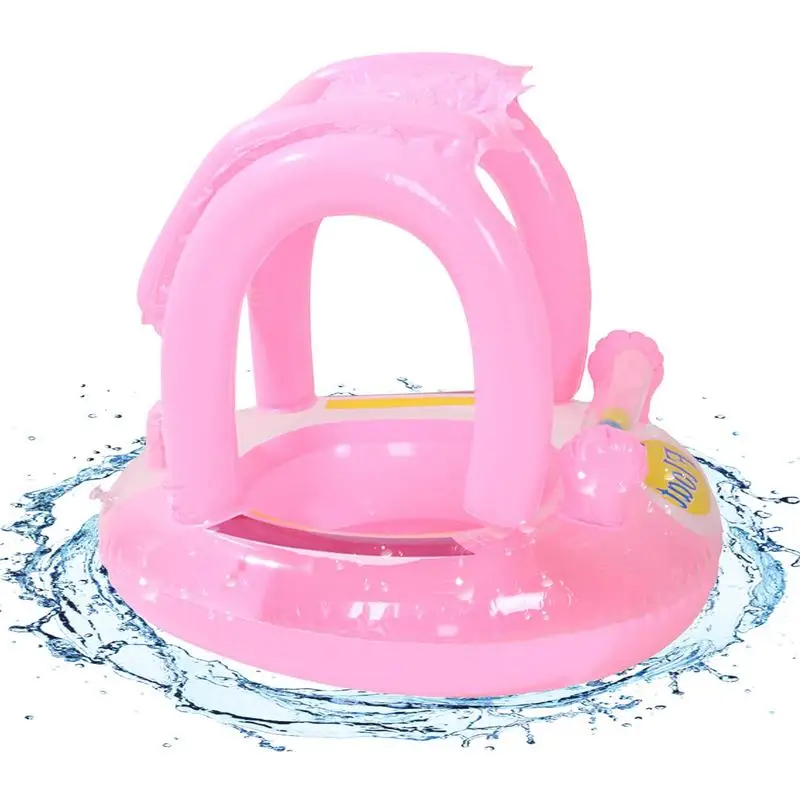 

Babies Pool Float No Flip Over Newborn Pool Float With Canopy Protection Inflatable Toddler Float Kids Swim Floats For Kids